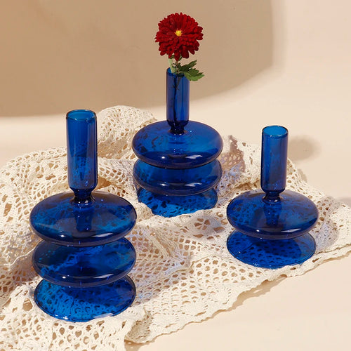 Glass candle holders for romantic decoration and parties - vue 7 sur 14