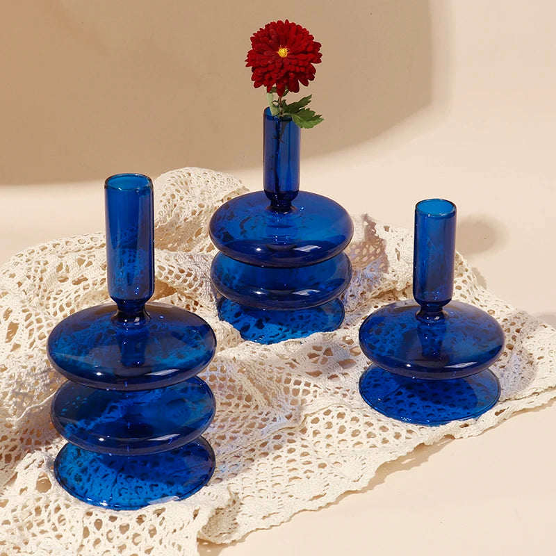 Glass candle holders for romantic decoration and parties - vue 6 sur 14