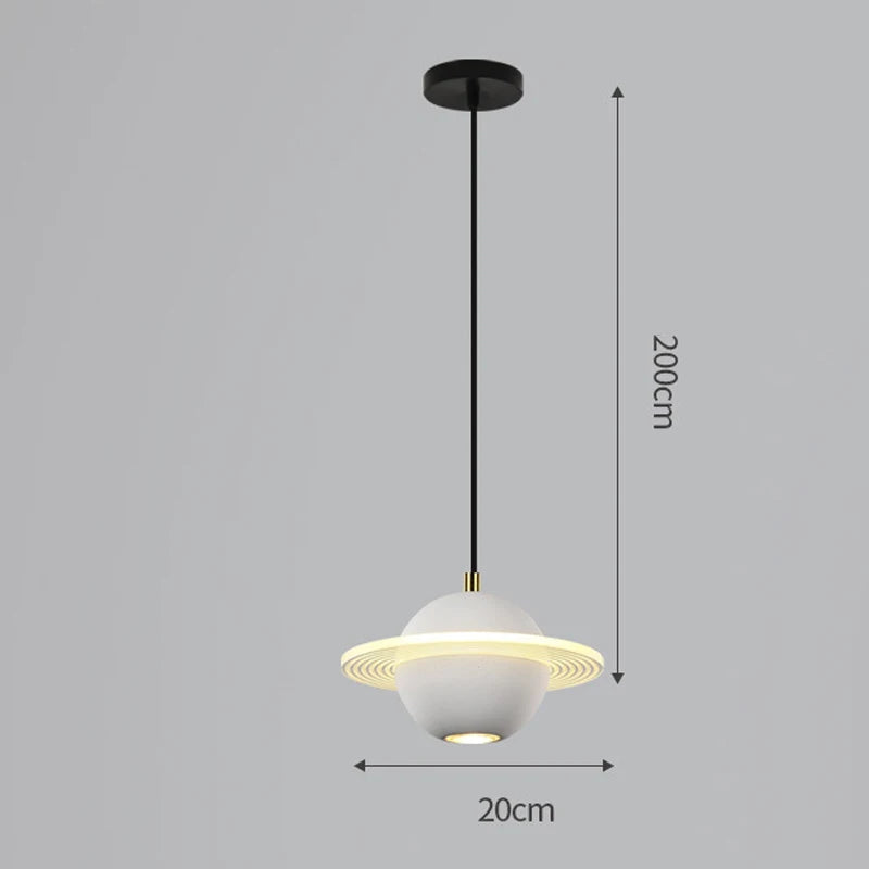 Planet resin pendant light for modern interior decor - vue 12 sur 18