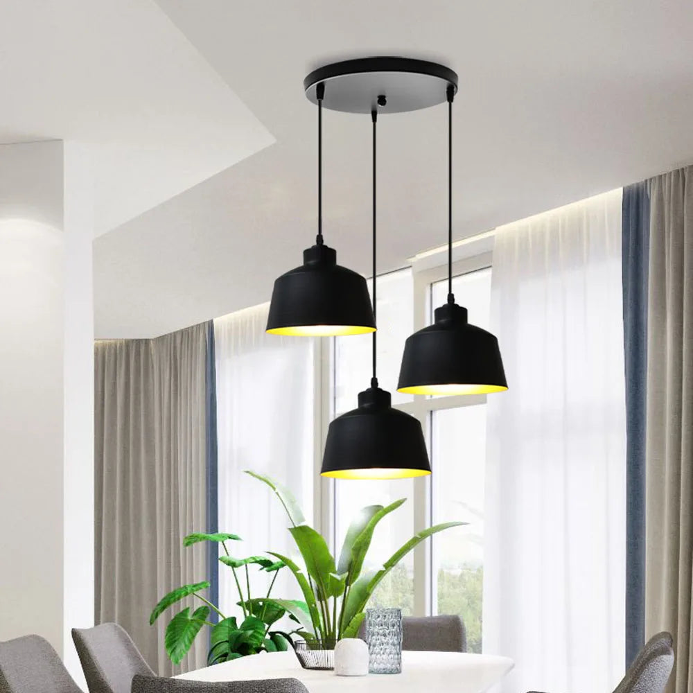 Modern nordic loft pendant light with 3 pendants for kitchen - vue 3 sur 9