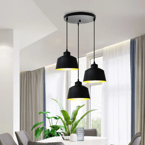 Modern nordic loft pendant light with 3 pendants for kitchen - vue 3 sur 9