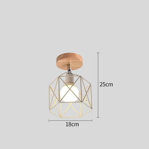 Modern nordic simple LED ceiling light in iron triangle - vue 18 sur 18