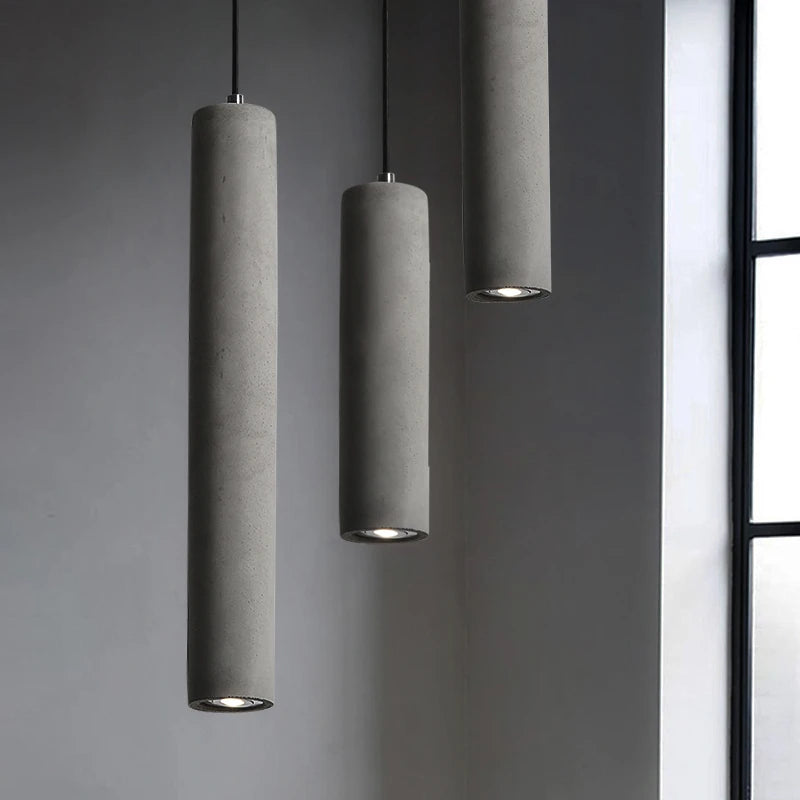 Modern LED concrete pendant light for industrial decor