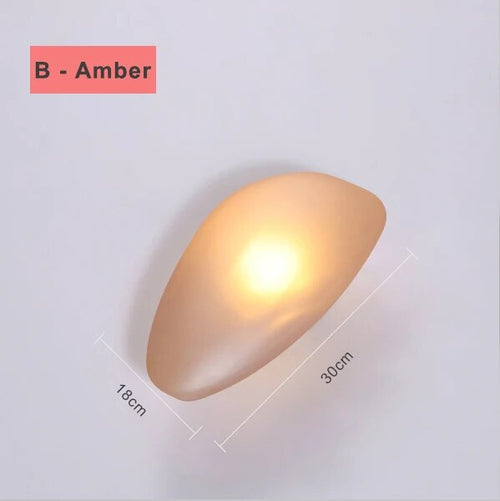 Modern nordic LED wall light pebble design for bedroom and staircase - vue 14 sur 21