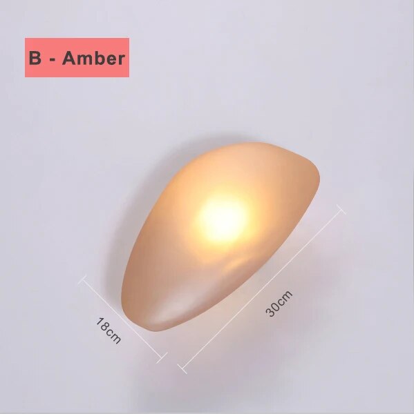 Modern nordic LED wall light pebble design for bedroom and staircase - vue 13 sur 21