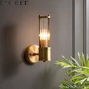 Elegant vintage crystal and copper wall light