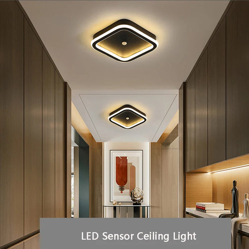 LED induction ceiling light with motion sensor for indoor use - vue 6 sur 12