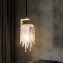 Modern Nordic style glass and copper pendant light for decorative interiors