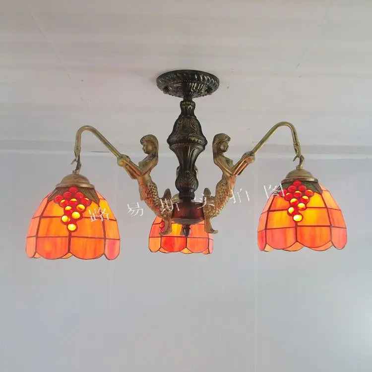 Mediterranean Tiffany mermaid chandelier for creative interiors - vue 13 sur 17