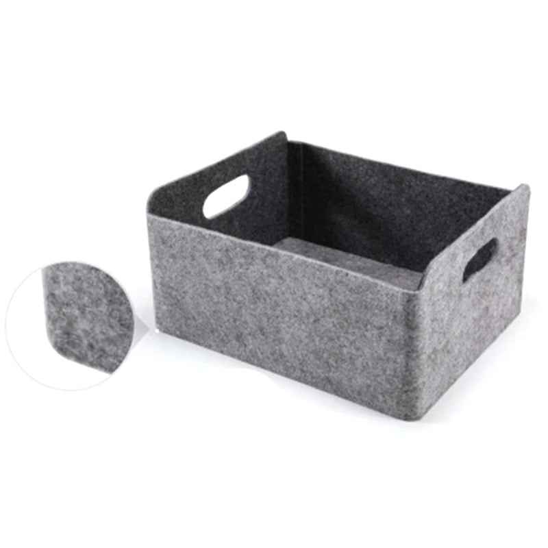 HOT-2Pcs Felt Storage Basket/Bin with Handles, Collapsible & Convenient Storage Solution - vue 3 sur 7