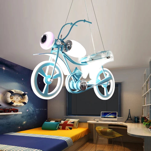 Nordic creative LED motorcycle pendant light for children's room acrylic - vue 2 sur 9