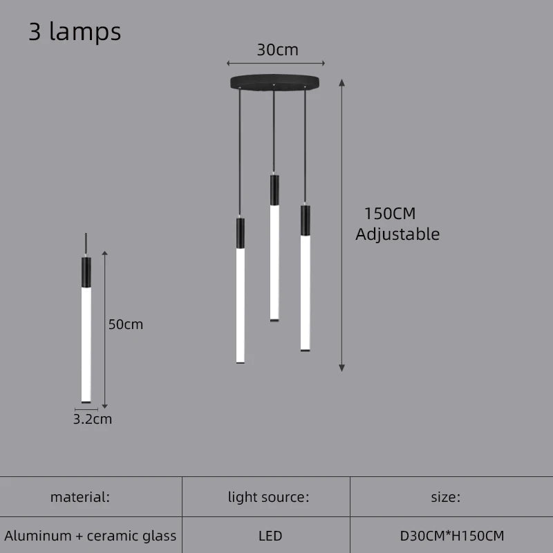 Modern nordic chandelier adjustable indoor design lighting