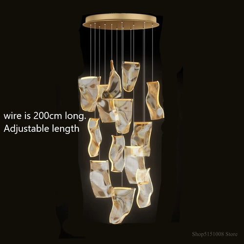 Modern LED chandelier for staircases and clothing shops - vue 11 sur 15