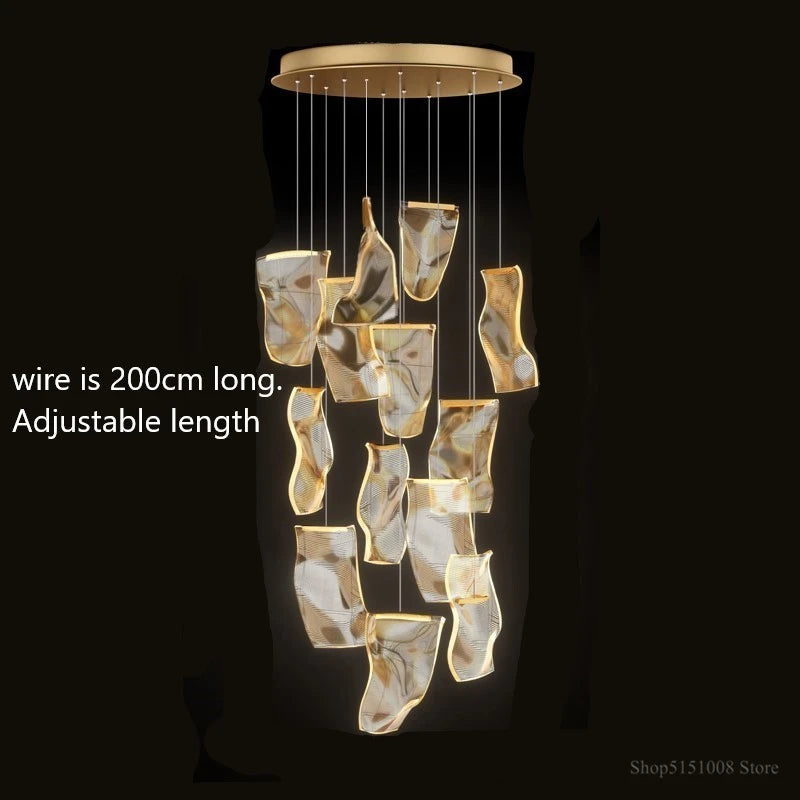 Modern LED chandelier for staircases and clothing shops - vue 10 sur 15