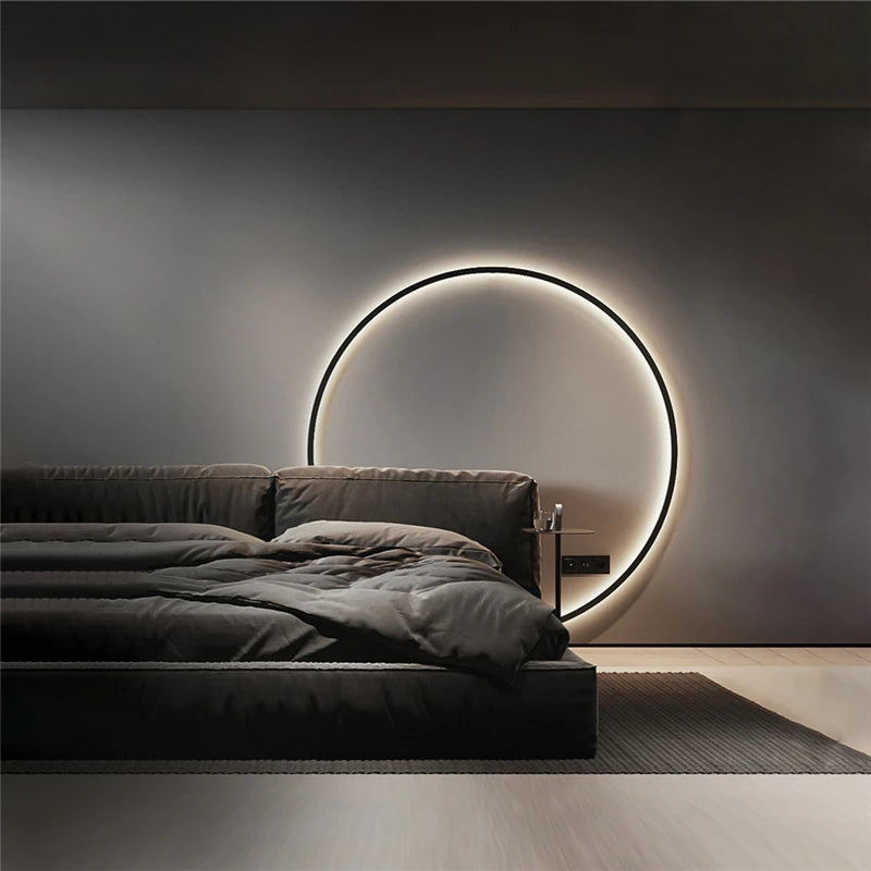 Ring-shaped LED wall light for modern decor