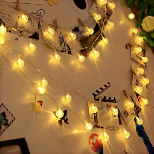 LED crystal ball string lights for festive decorations - vue 4 sur 9
