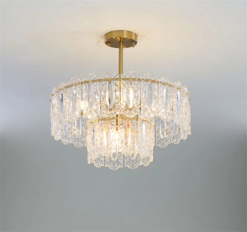 Artistic round glass chandelier for modern interiors - vue 6 sur 15