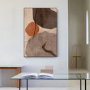 Modern abstract wall painting in minimalist geometric blocks