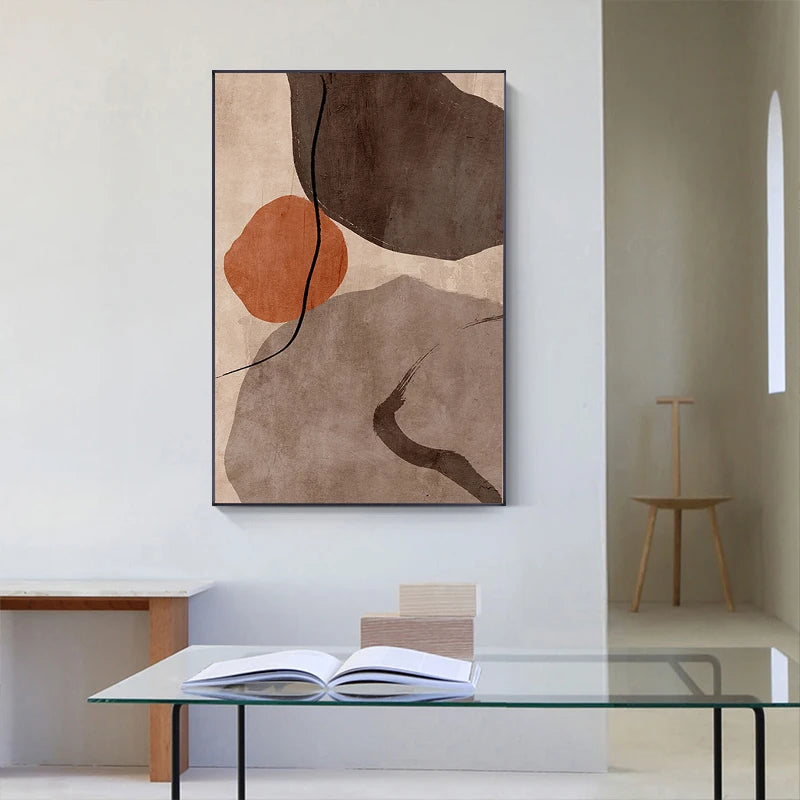 Modern abstract wall painting in minimalist geometric blocks - vue 5 sur 9