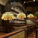 Baroque stained glass pendant light for an elegant interior