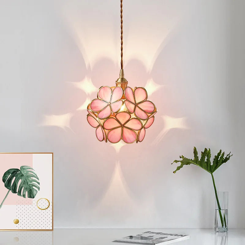 Nordic glass lamp with copper