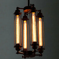 Industrial 8 head pendant light Loft American steampunk lamp cafe dining room iron chain pendant light vintage bar pendant light
