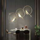 Gold plated modern adjustable novelty bird LED pendant light