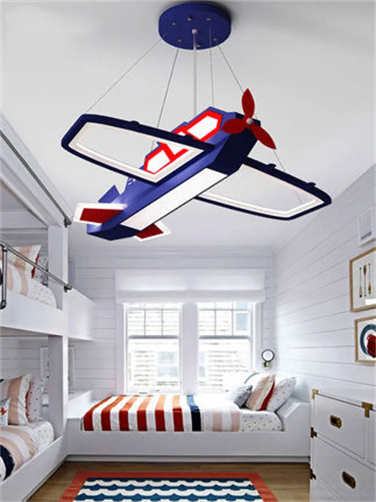 Children's airplane pendant light for bedroom