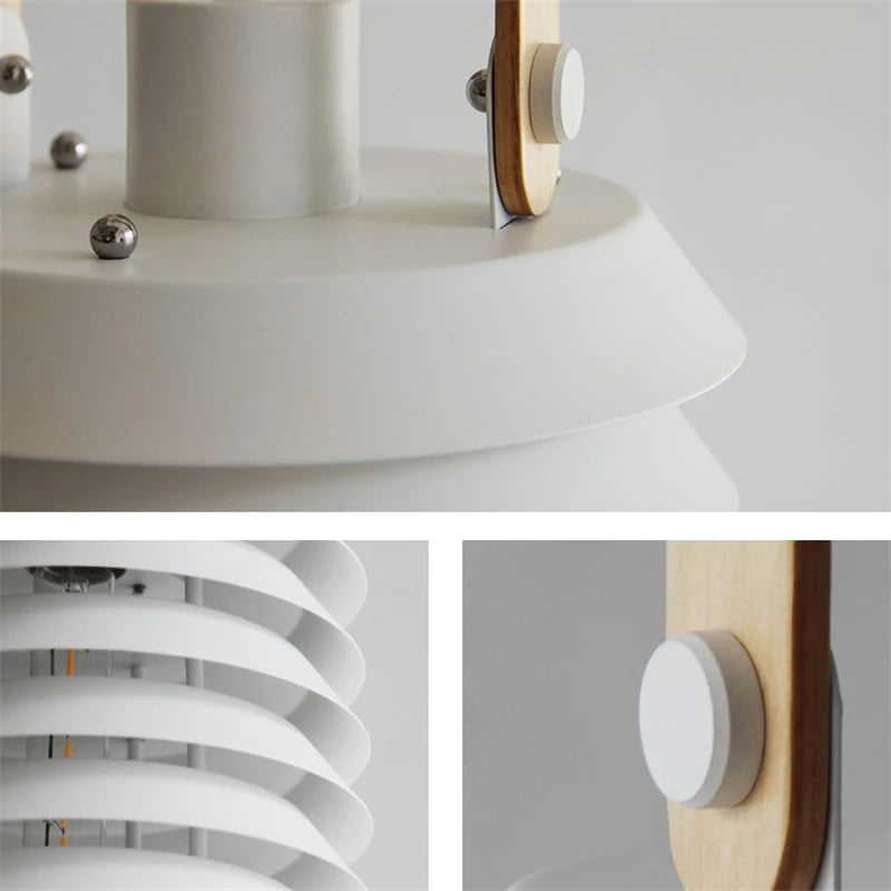 creative wooden pendant light for restaurant and kitchen - vue 5 sur 9