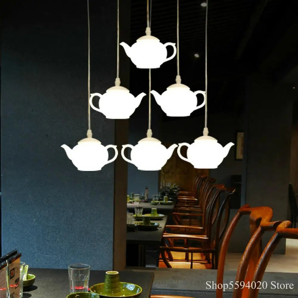 Creative teapot-shaped modern pendant light