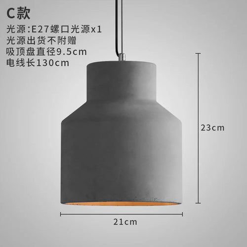 industrial style concrete pendant light for modern decoration - vue 9 sur 13