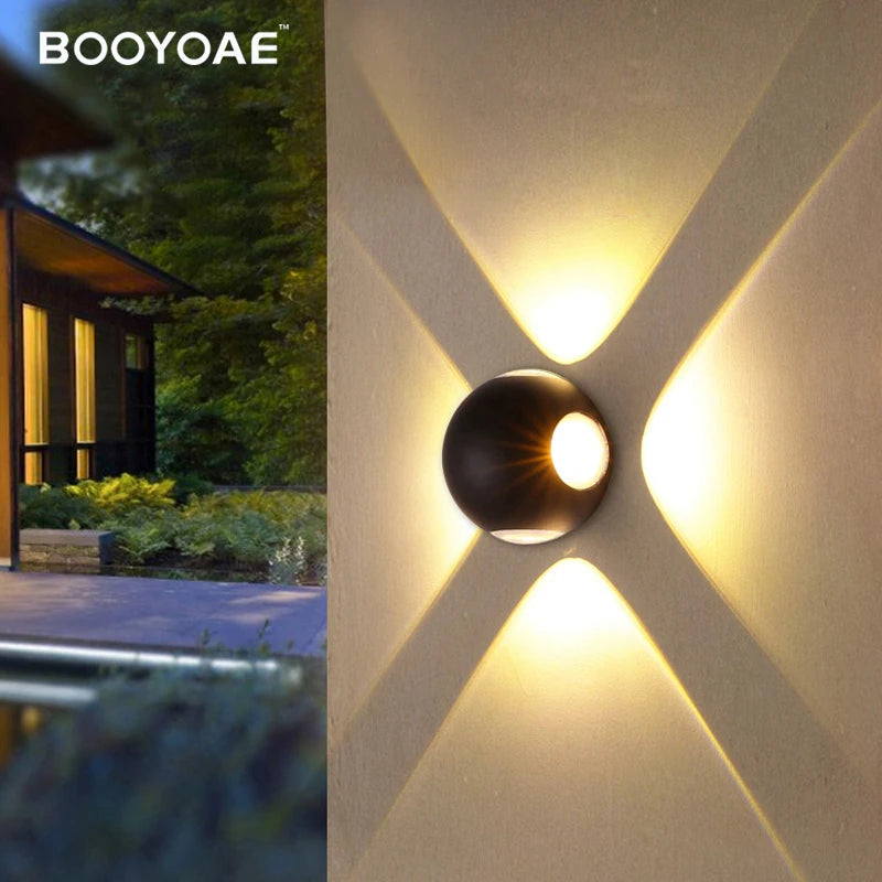 Modern black outdoor LED wall light IP65 waterproof house number light 110V 220V garden porch