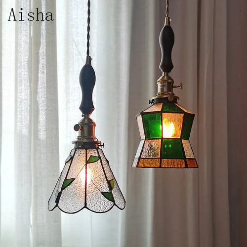 Retro glass pendant light for bar and restaurant decor - vue 5 sur 14