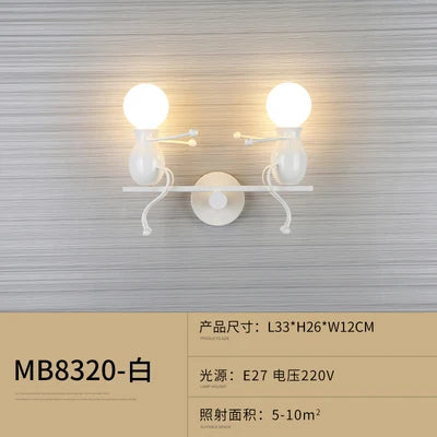 Modern iron humanoid wall light decorative indoor lamp - vue 12 sur 18