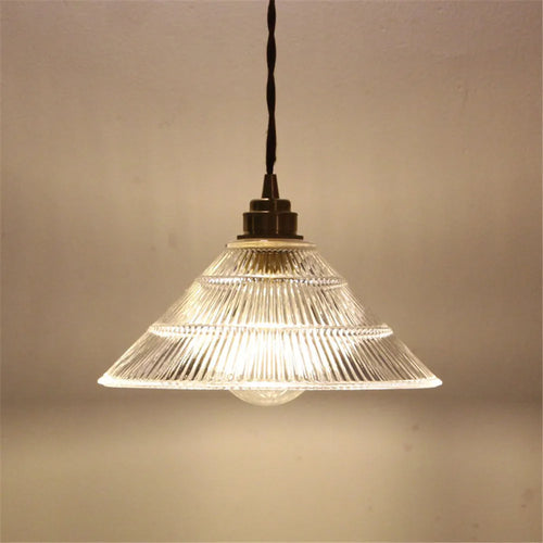 Modern loft LED pendant light in glass and brass - vue 3 sur 6