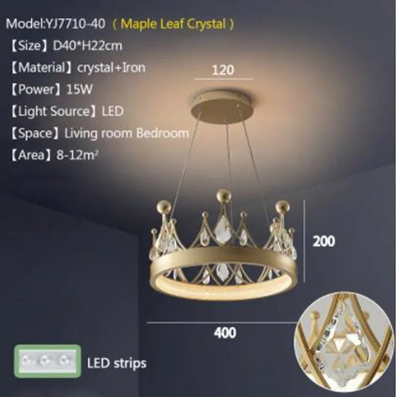 Modern nordic crystal chandelier for indoor lighting - vue 10 sur 10
