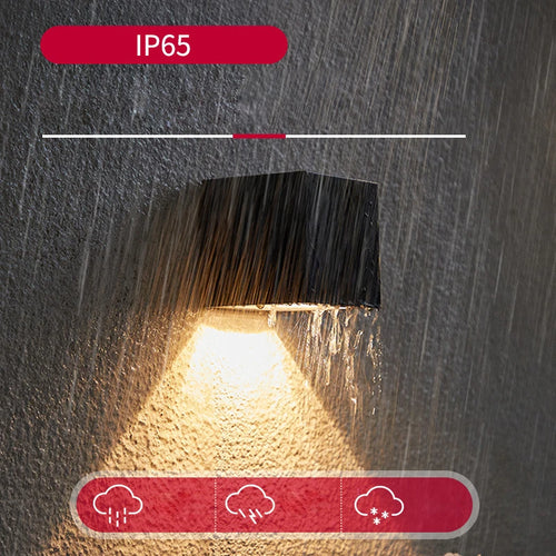 Outdoor solar wall light with motion sensor, IP65 waterproof - vue 3 sur 9