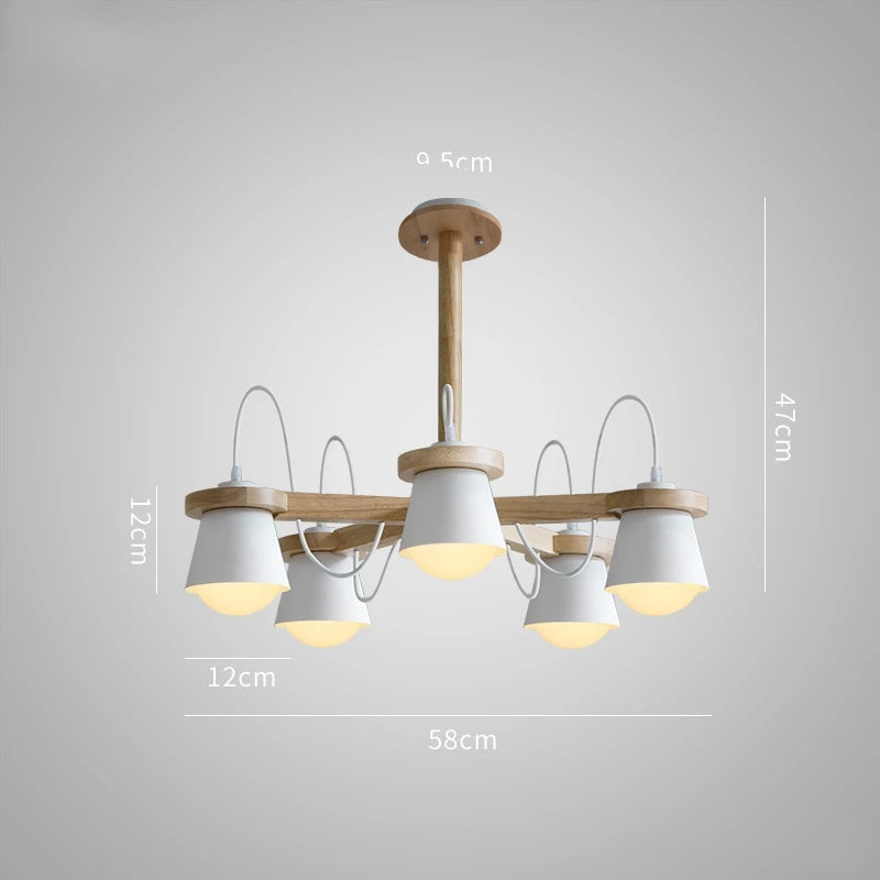 Nordic wooden pendant light for elegant interior decor