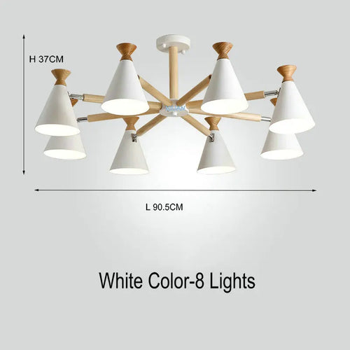 Nordic wooden pendant light for interior decor - vue 11 sur 26