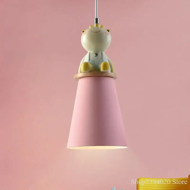 Creative animal cartoon chandelier for children's bedroom