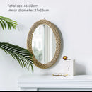 hand-woven Japanese rattan mirror for modern decor