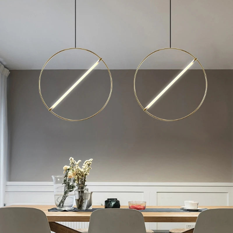 Creative luxury post-modern circular pendant light - vue 4 sur 9