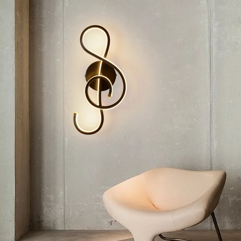 LED wall light in music clef shape - vue 4 sur 8
