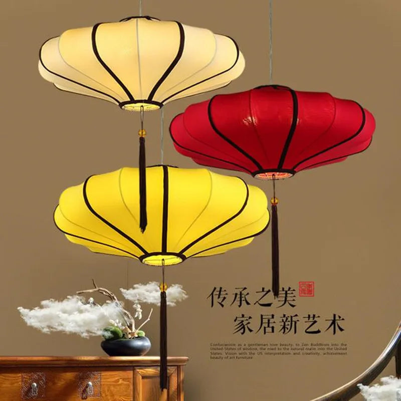 Chinese fabric chandelier for restaurants and hotels - vue 3 sur 11