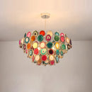 Modern designer chandelier with coloured agate for interiors