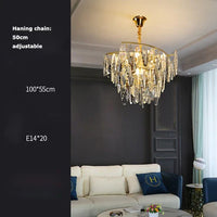 Art deco crystal and elegant metal designer chandelier