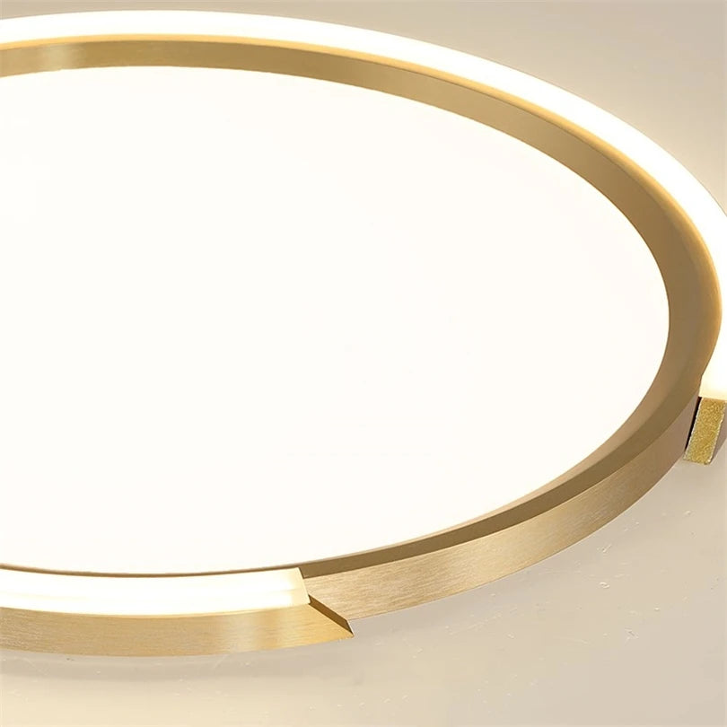 plafonnier led moderne en cuivre doré pour intérieur - vue 5 sur 8