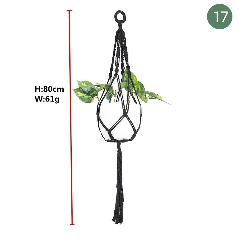 macrame hanging baskets for plants and decoration - vue 20 sur 30