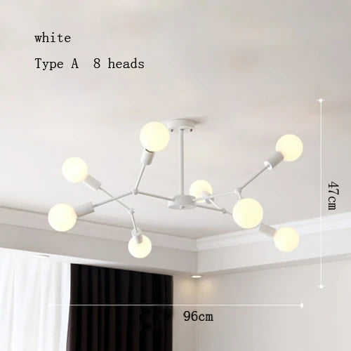 Modern multi-head chandelier for creative interiors - vue 18 sur 27