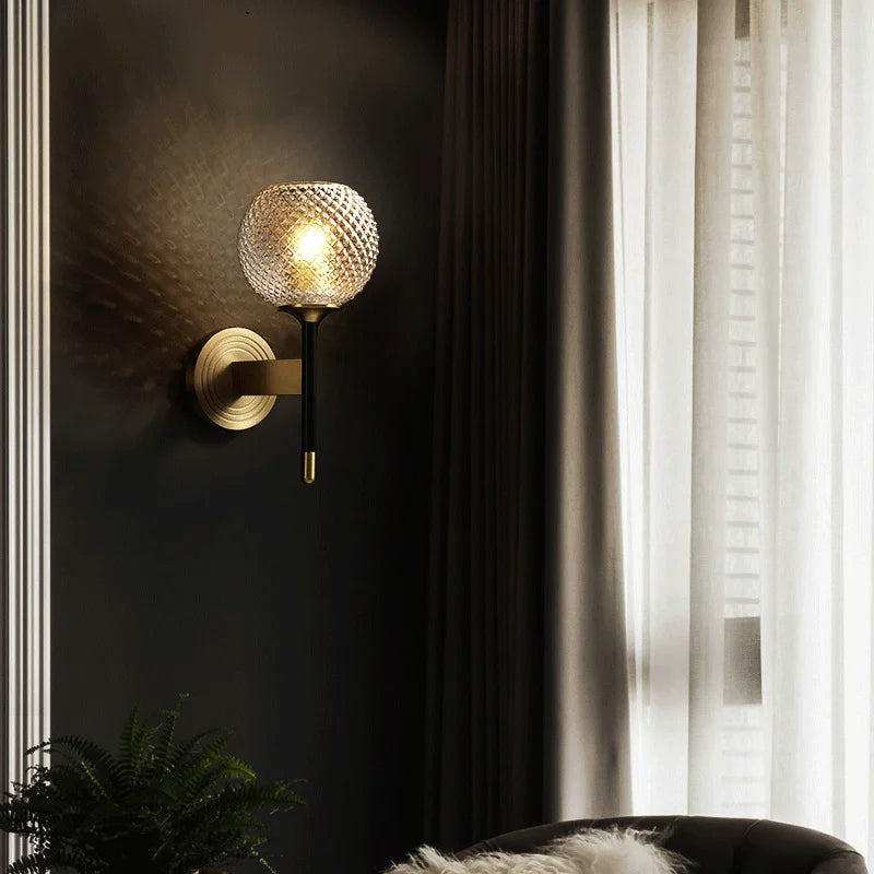 Nordic LED wall light with indoor lampshade - vue 3 sur 6